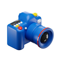 modern digital camera with 3d render icon illustration