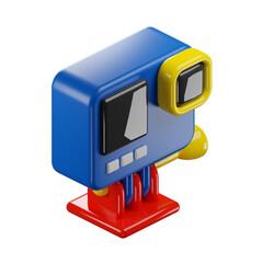 action camera with 3d render icon illustration
