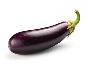 eggplants isolated on white - obrazy, fototapety, plakaty