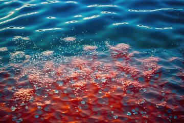 close-up view of bubbly water surface. Generative AI