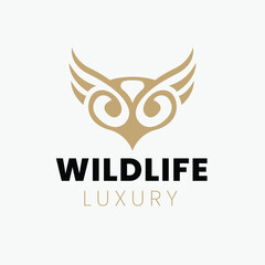 Elegant Owl Head Shape Logo Concept