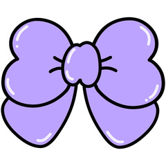 Purple ribbon bow