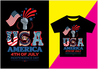 t shirt design vector, Flag Raised By hand t shirt design, Happy 4th July independence day t shirt design, independence day t shirt , Happy 4th July, USA Flag Vector.