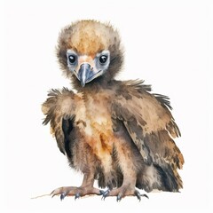 Obraz premium A watercolor painting of a brown and white bird created with Generative AI technology