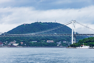 Obraz na płótnie Canvas 門司港から見る関門海峡の景色