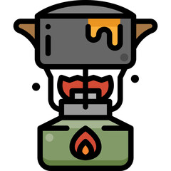 Fototapeta premium camping gas filled outline icon