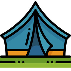 camping tent filled outline icon
