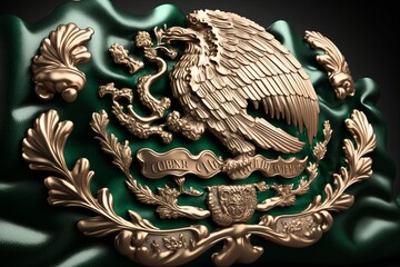 Embossed flag of Mexico, Generative AI