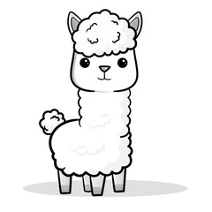 Coloring Page Outline of cartoon sheep or lamb. Farm animals. Coloring book for kids..black outline hand-drawn cartoon sheep on a white background.