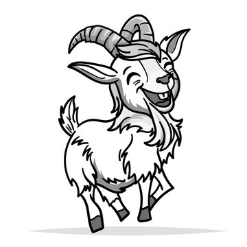 recommend clip art: Cute Goat Cartoon Coloring Page Isolated for Kids