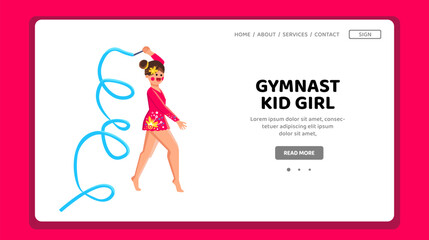 fitness gymnast kid girl vector. training lifestyle, active young, gym happy fitness gymnast kid girl web flat cartoon illustration