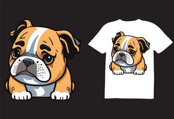 dog character vector illustration,retro,puppy T-shirt design