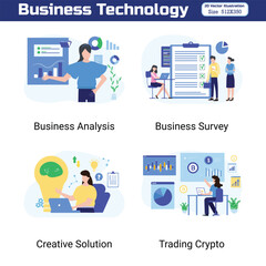 Set of 20 Technology is a unique illustration. Flat vector illustrations. This illustration really helps your digital needs. You can use this illustration for your website, Trendy vector style.