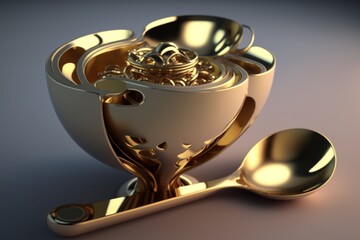 brass spoon, Generative AI