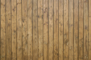 Brown wooden floor or fence or wall. Wood texture. Background, backdrop for design. Wallpaper.