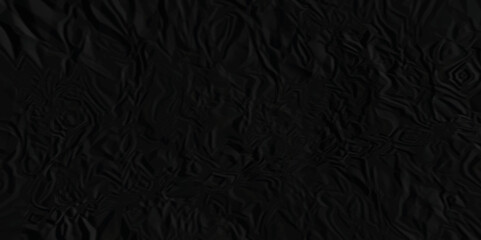 Dark black crumpled paper texture background. black crumpled and top view textures can be used for background of text or any contents.