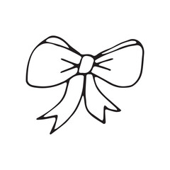 clothes. socks. bow. classic. fashion. style. stripes.gift. the black color of the icon. doodle. vector illustration.