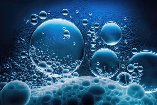 colorful bubbles floating in water. Generative AI