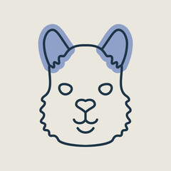 Lama icon. Animal head vector symbol