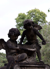 Fototapeta premium Brompton cemetery in London UK. Picturesque old cemetery in summer day. 