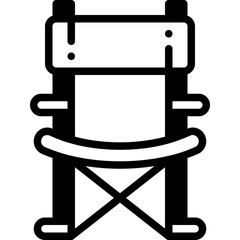 camping chair solid line icon