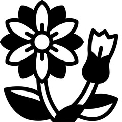 wild flower solid line icon