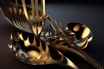 brass cutlery, Generative AI
