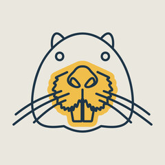 Otter beaver icon. Animal head vector