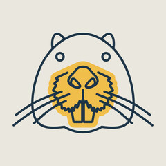 Otter beaver icon. Animal head vector