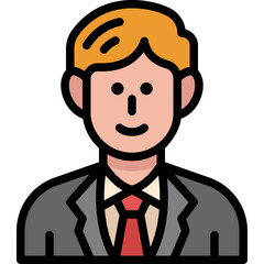 businessman filled outline icon