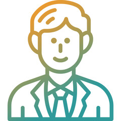 businessman gradient line icon