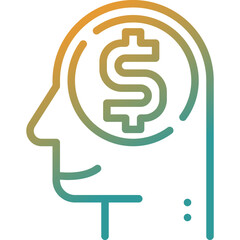 business thinking gradient line icon