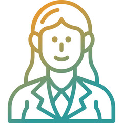 businesswoman gradient line icon