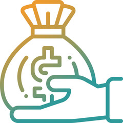 investment gradient line icon