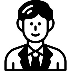 businessman solid line icon