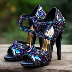 Beautiful women's heel shoes