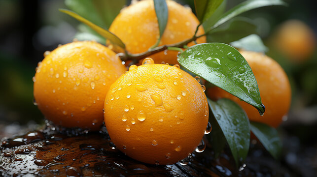 oranges on the tree  HD 8K wallpaper Stock Photographic Image