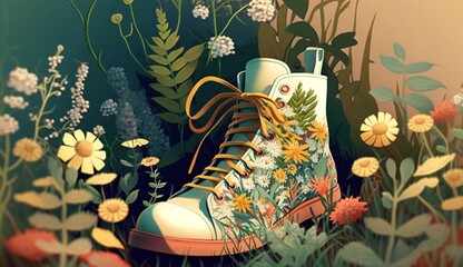 Footwear adorned Ai generative