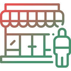 store shop gradient line icon