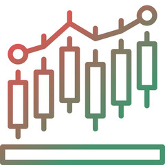 stock market gradient line icon