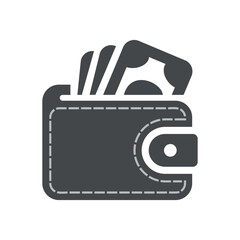 simple vector wallet icon isolated on the white background