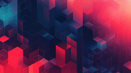 Abstract red and blue geometric background - 621267249