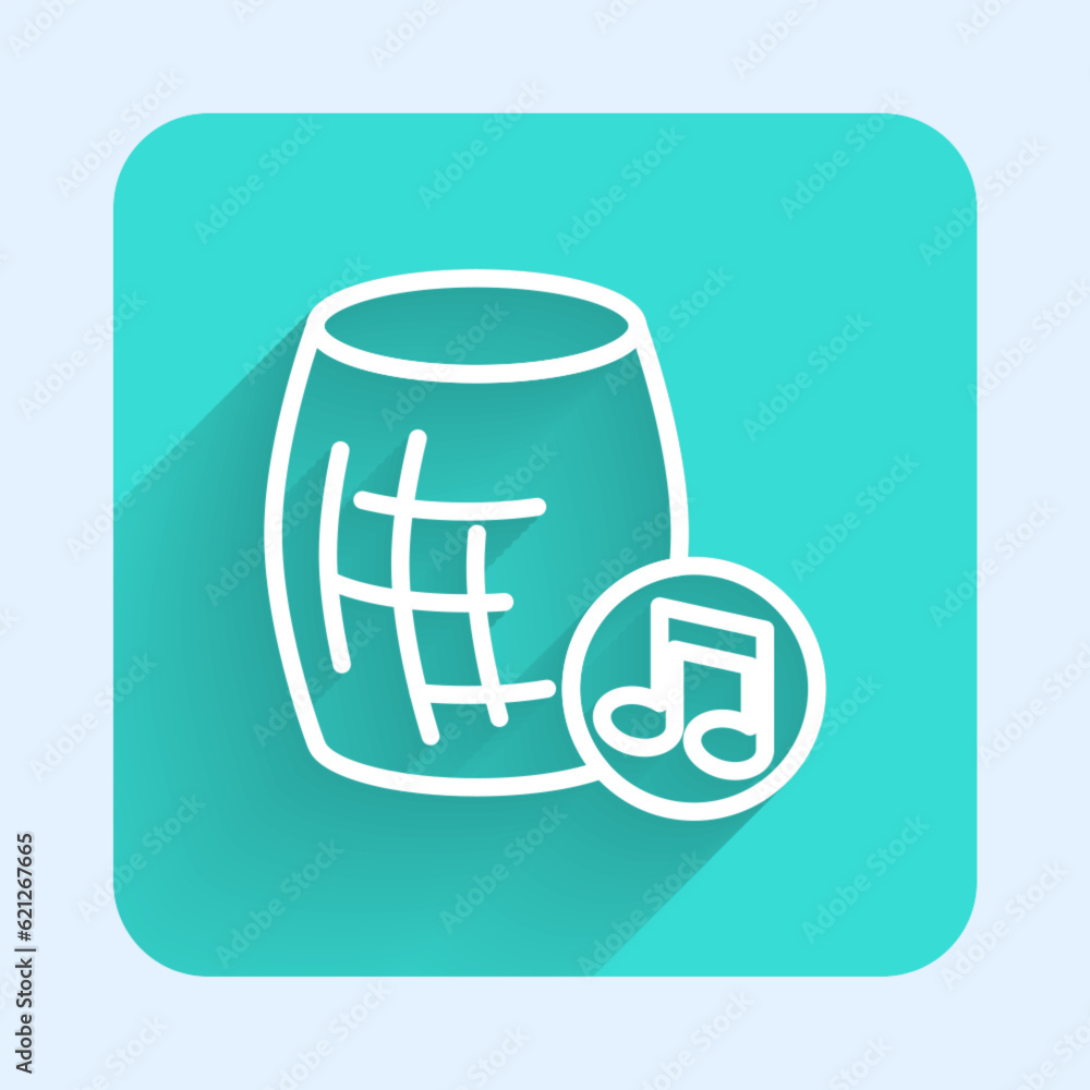 Poster white line voice assistant icon isolated with long shadow. voice control user interface smart speake
