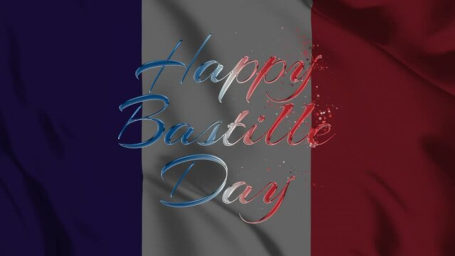 happy bastille day with bastille flag background for bastille day.