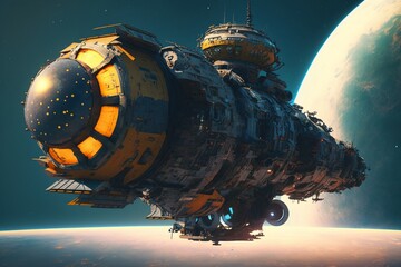 Ship traveling between planets, Generative AI