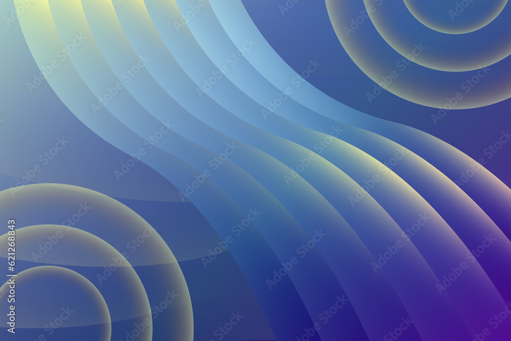 Poster abstract modern vector background background with blue gradient waves and yellow circles. copy space