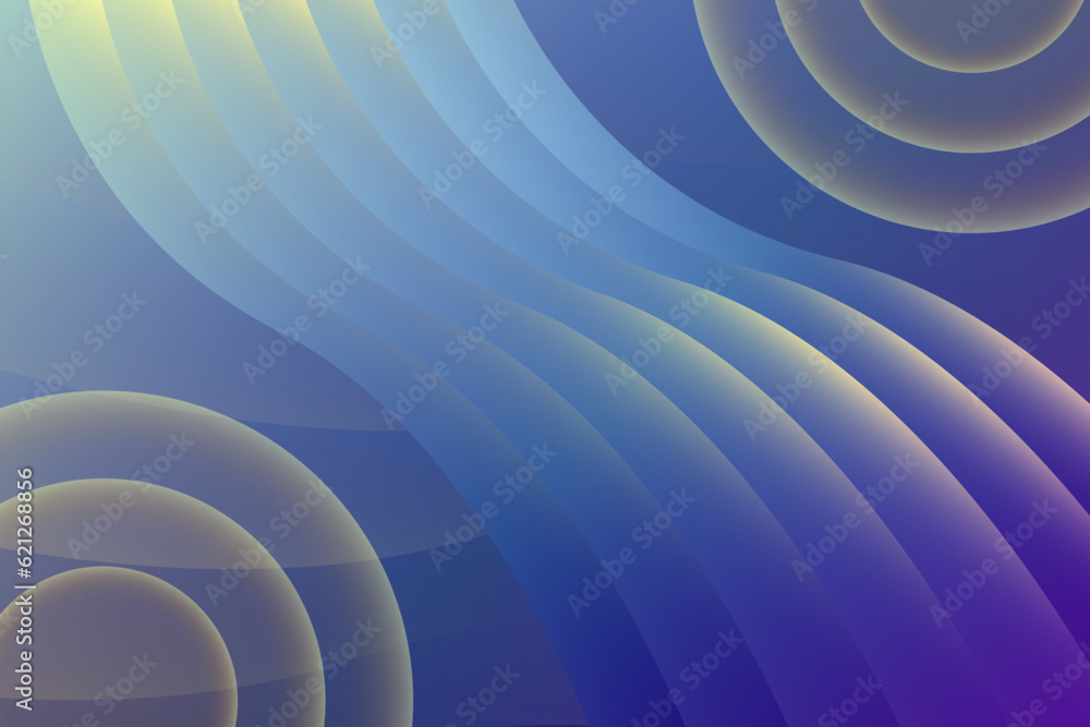 Poster abstract modern vector background background with blue gradient waves and yellow circles. copy space