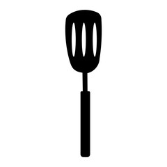 slotted kitchen spatula fry cook black white