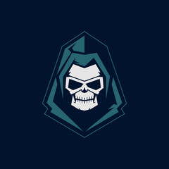Grim Reaper Logo. Mascot of Grim Reaper Logo. Grim Reaper logo Skull military style design. For mascot logo design in modern badge, mascot logo template.