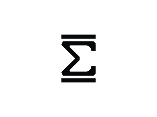 stylish sigma symbol logo design